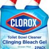 Clorox Toilet Bowl Cleaner, Clinging Bleach Gel, Ocean Mist - 24 Ounces, Pack of 2