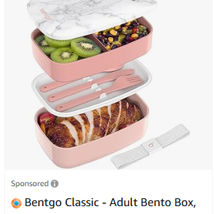 Bentgo Classic - Adult Bento Box, Stackable 3-Compartment Lunch Box with Removeable Utensil Set and...