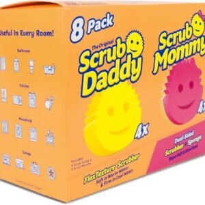 Scrub Daddy 4 Scrub Daddy Sponges & 4 Scrub Mommy Kitchen Sponges - Scratch-Free for Dishes & Multipurpose Cleaning - BPA Free & Made with Polymer Foam - Stain & Odor Resistant (8 Pack)